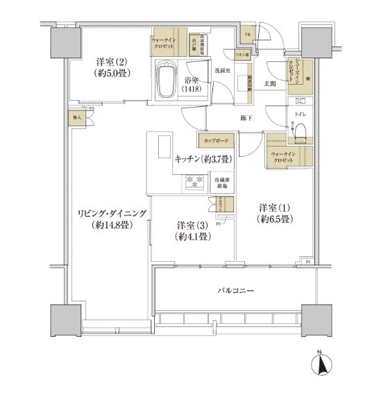 SHIROKANE THE SKYの間取図（住井はな）