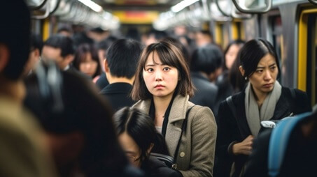 満員電車の車内