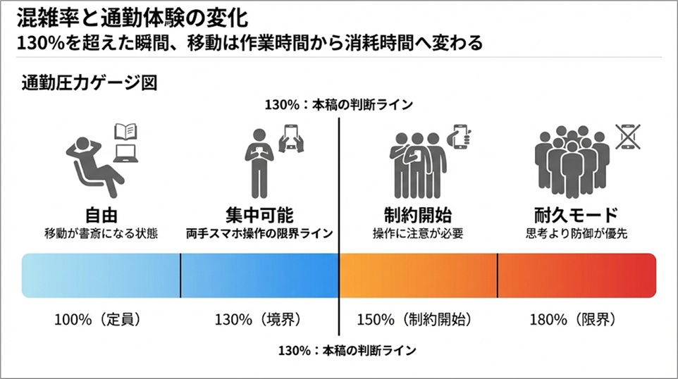 混雑率と通勤体験の変化