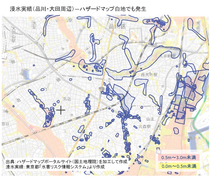 浸水実績（品川・大田周辺）
