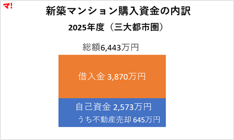 新築マンション購入資金の内訳